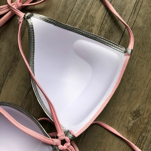 Sexy Triangle Push Up Bikini Set Women Bandage Swimwear Golden Belt Bathing Suit - Picture 45 of 73