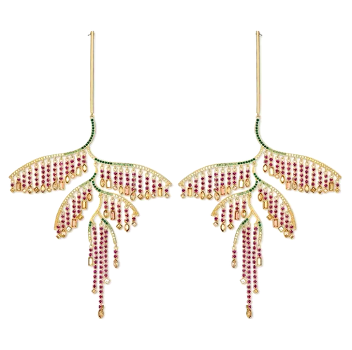 Swarovski Tropical Leaf Pierced Multicolour Earrings 5512463 BRAND NEW! NO BOX! - Picture 1 of 2