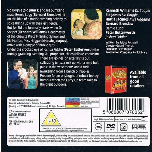 Carry On - Camping - Sidney James, Joan Sims- Full Film- N/Paper 1969 DM - Picture 2 of 2