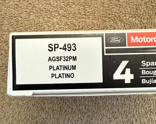 Genuine Ford Motorcraft SP-493 Platinum Spark Plugs 4-Pack AGSF32PM OEM Set - Foto 2 di 2