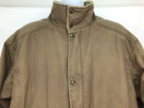 Lands End Jacket Mens Size Large 42-44 Regular Canvas Sherpa Lined Brown - Picture 2 of 13