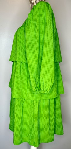 Who What Wear XS Damen Ballon Langarm Stufen Kleid Grün Puffy Urlaub - Bild 2 von 5