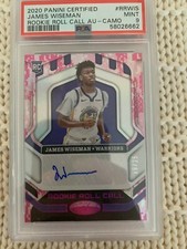 2020-21 Certified Camo Rookie Roll call James Wiseman RC AUTO 19/25 PSA 9 MINT