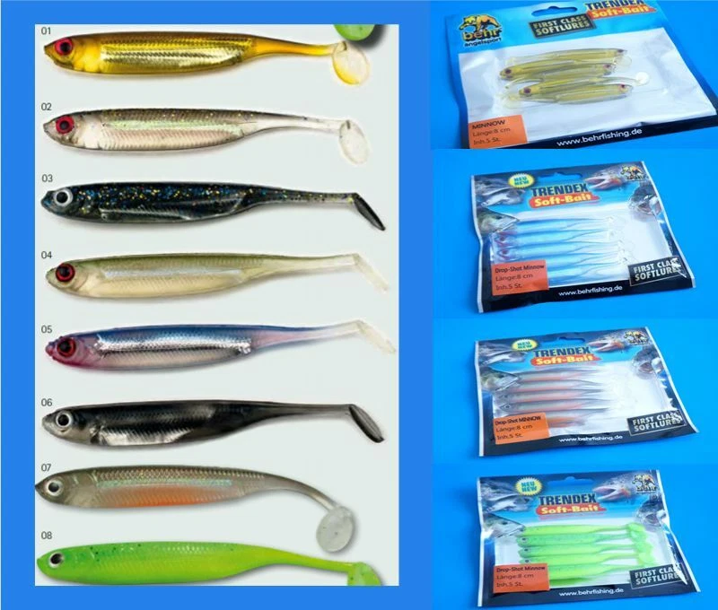 Drop Shot Minnow Gummifisch Köder Köderfisch Angeln Behr Trendex Forellen Hecht