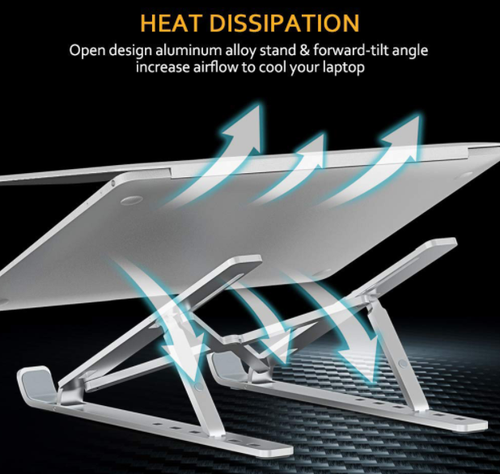 Adjustable Foldable Laptop Stand Fr Desk Portable Notebook Riser Computer Holder - Picture 6 of 8