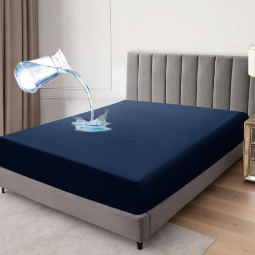 New Waterproof Fitted Bed Sheet Matress Protector Extra Deep 30 cm UK Sheets - Picture 44 of 61