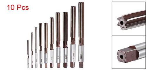 10pcs Hand Reamers Set  3mm-12mm H8 Accuracy Alloy Tool Steel 6 Straight Flutes - Picture 2 of 8