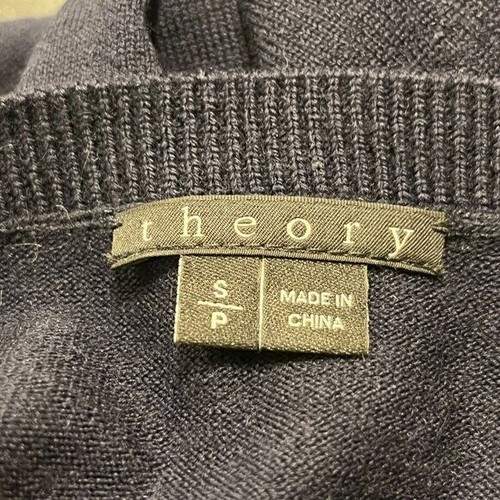 THEORY Damen Pullover dunkelblau Wollmischung V-Ausschnitt Größe S - Bild 3 von 5