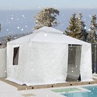 Domi 12'x14' Universal Winter Gazebo Cover w/Sidewalls and Mesh Windows(White)
