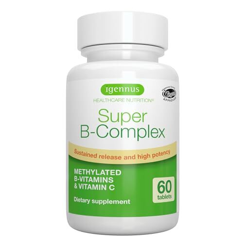 Super B-Complex – Methylated B Vitamins, MTHFR Supplement with Methylfolate &...
