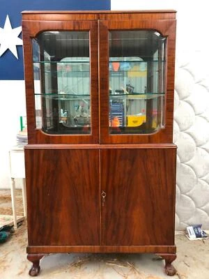 Antique Crystal Cabinet Servery