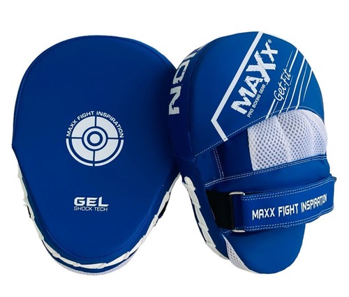 Boxing Curved Focus Pads Boxing glove Set Maya Grain Leather Hand Wrap vanta blu - Picture 10 of 11
