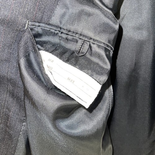 Bilari Men’s 2 Pc. Pinstriped Suit Jacket Pants Size 39R 100% Wool 33X30 Black - Picture 4 of 10