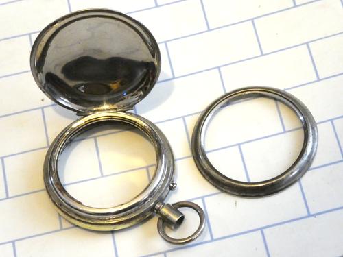 Antiguo Reloj Bolsillo Suizo Placa Plata Latón Par Estuche Snapback Corona Pin 14s - Imagen 4 de 12