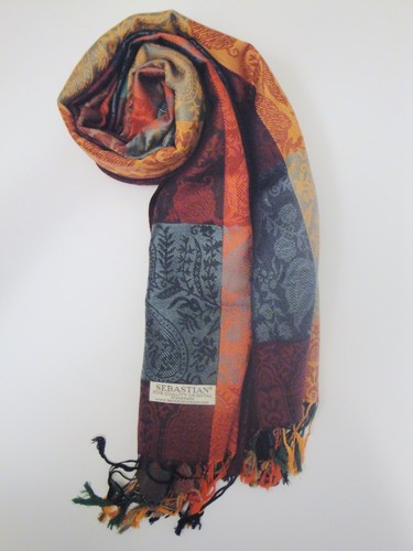 PASHMINA JAMAWAR BAUMWOLLSCHAL/SCHAL HANDARBEIT - Bild 3 von 7