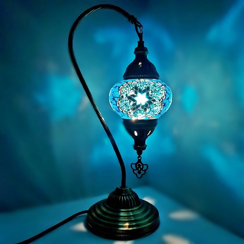 Moroccan Turkish Mosaic Lamp Colourful Glass Handmade Table Desk Light FREE BULB - Picture 343 of 436