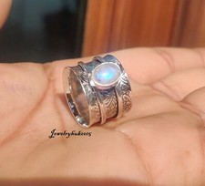 Moonstone Spinner Ring Solid 925 Sterling Silver Moonstone Jewelry All Size Mo 