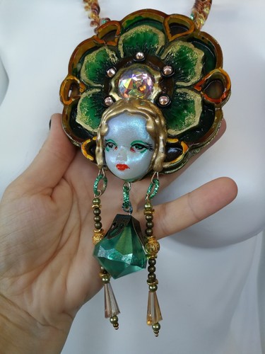 Jewelry Necklace Pendant Luxury Art Deco Nouveau Flower Mandala Jewellery Floral - Picture 6 of 24