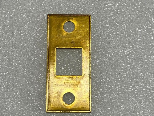 Vtg HARLOC Square Corner 2-1/4" Deadbolt Latch Plate Brass Door Lock Jamb Bolt - Picture 5 of 6