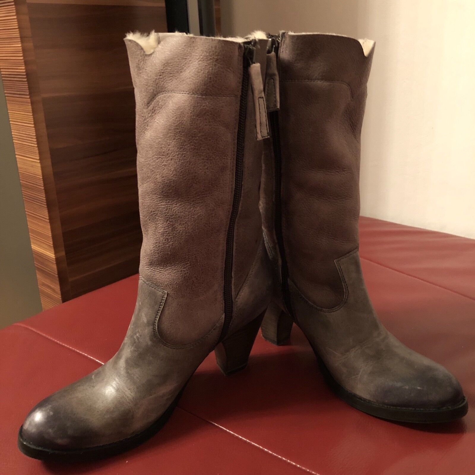 Original Buffalo Stiefel Gr.36 Leder Lammfell Grau Original Buffalo Stiefel Gr.36 Leder Lammfell Grau