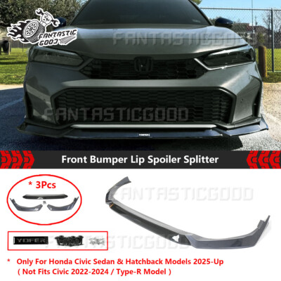 #ad For Honda Civic Sedan Hatch 2025 Yofer Meteorite Gray Front Bumper Lip Splitter $125.99