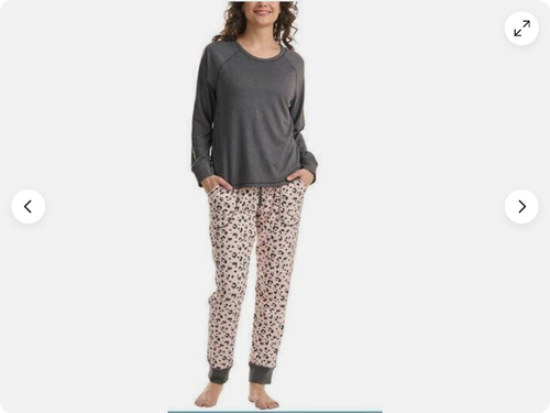 Live Love Lounge Women's 3 Piece Pajama Lounge Set, Chrchr/Pkhranml, Size XXL - Bild 4 von 6