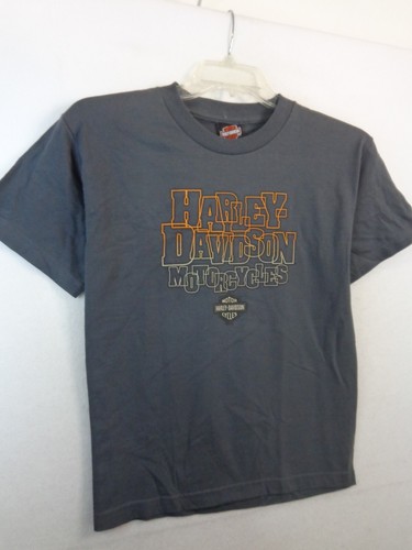 Harley Davidson Graphic T Shirt Youth L Grey Short Sleeve College Station Texas - Picture 6 of 14