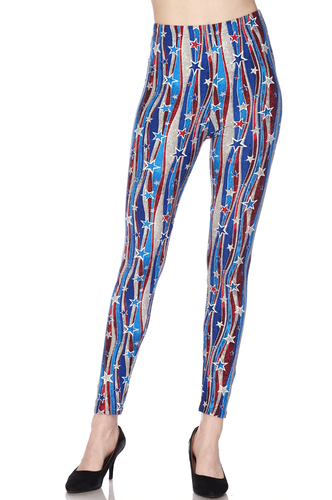 Adult LEGGINGS ~ Modern USA Flag, Stars & Stripes, Patriotic ~ One Size - Picture 3 of 6