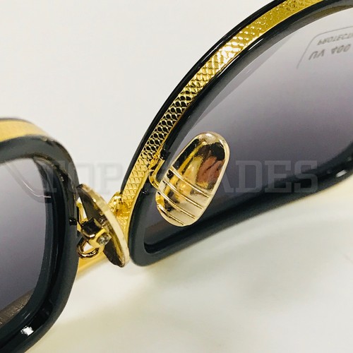 Occhiali da sole in metallo da uomo tonalità montatura oro/bar oversize qualità quadrata designer - Foto 8 di 8