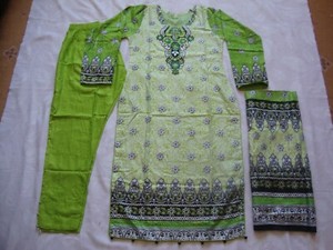 COMPLETO lino stampato asiatico Ready Made Pachistano Indiano Salwar Kameez 2019 3pc vendita