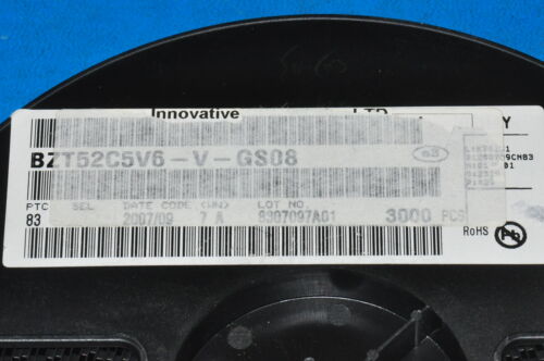DIODO VISHAY DISCRETO ZENER DIODO DE CONTORNO PEQUEÑO 2 PINES SOD-123 BZT52C5V6-V-GS08 - Imagen 3 de 4