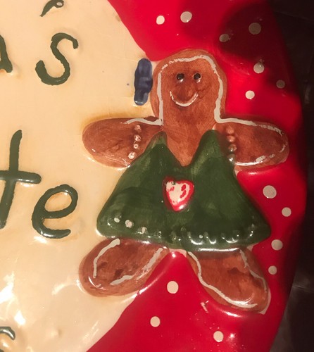 "Plato de Navidad favorito de Papá Noel Giftco pan de jengibre de hombre de Papá Noel 8,5" - Imagen 9 de 10