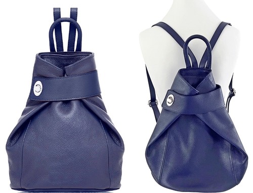 Rucksack Backpack Italian Soft Leather Top Handle Bag Expandable Laptop Bag Dark - Picture 40 of 56