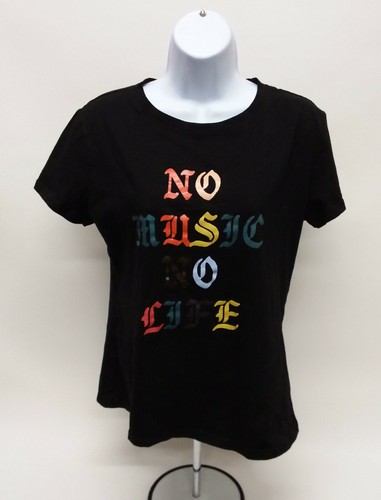 Women's Large Shein Basic Short Sleeve Solid Black 100% Cotton T-Shirt