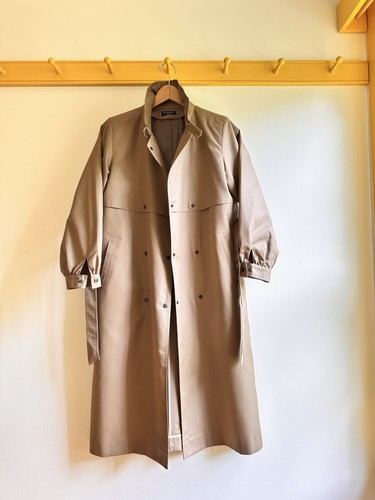Vintage 80s RAMOSPORT Paris khaki snap trench w/ removable wool plaid lining M - Picture 9 of 15