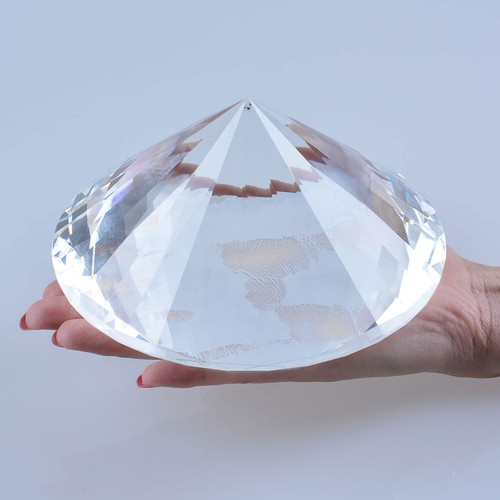 200MM Color Crystal Diamond Glass Paperweight Art Giant Wedding Decor - Picture 5 of 38