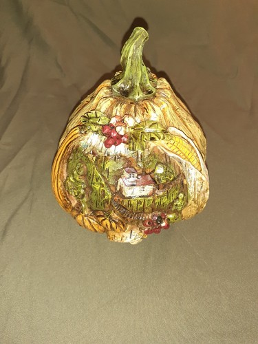 NEW Vintage Rare Halloween Pumpkin with house and scene Decoration USA SHIP - Picture 2 of 13