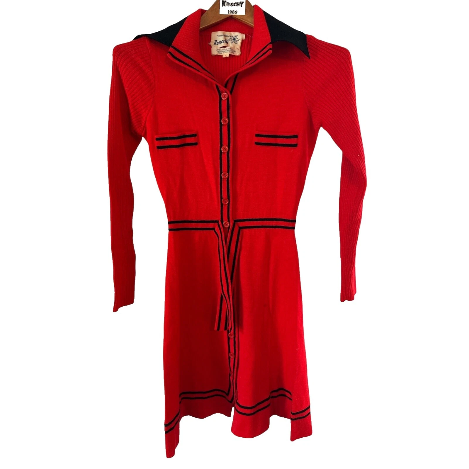 Mod/GoGo Ropa Vintage 1970s de mezcla de lana para Mujeres