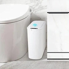Automatic Motion Sensor Bathroom Trash Can With Lid 2.6 Gallon Touchless Trash B