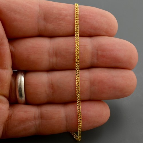 10K YELLOW GOLD 2.0MM DOUBLE CURB LINK 16", 18" or 20" PENDANT CHAIN NECKLACE - Picture 4 of 4