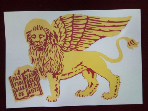 Lion of San Marco Large Sticker Coat of Arms Clear Background Stickers Venice - Picture 1 of 1