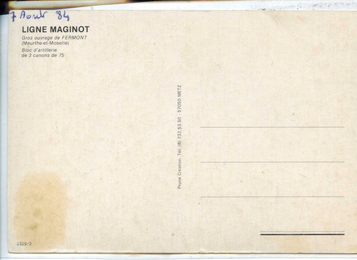 CP 54 Meurthe-et-Moselle - Fermont - Ligne Maginot - Bloc d'artillerie - Picture 2 of 2