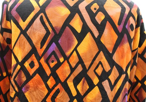 Vtg Starington Double Breasted Button Front Silk Blouse Shirt 8 Colorful Retro - Picture 8 of 8