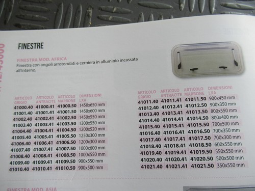 FINESTRA DI RICAMBIO X CARAVAN E CAMPER MODELLO AFRICA - Foto 2 di 2