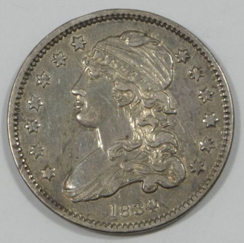 1834 gedeckelte Büste Viertel vz Silber 25c - Bild 3 von 4
