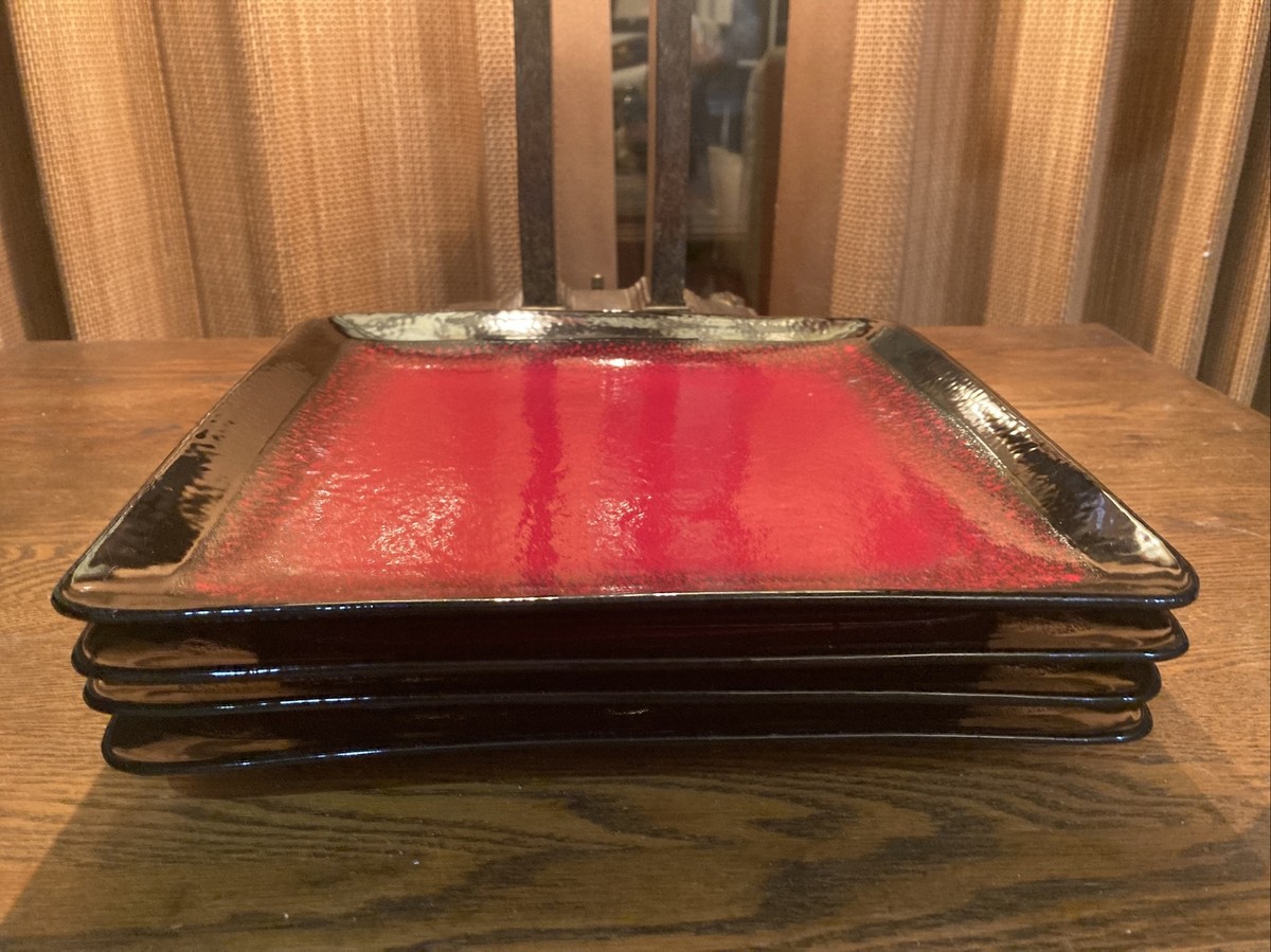 Black square dinner plates discount
