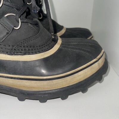 Womens Sorel Caribou Sz 9 Waterproof Boots Black Lined Mens  display picture 1