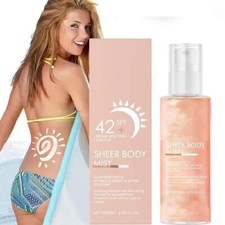 Sunglaze Sheer Body Mist Sunscreen SPF 42-200ML, Infused with Shimmering 48.85 per litre