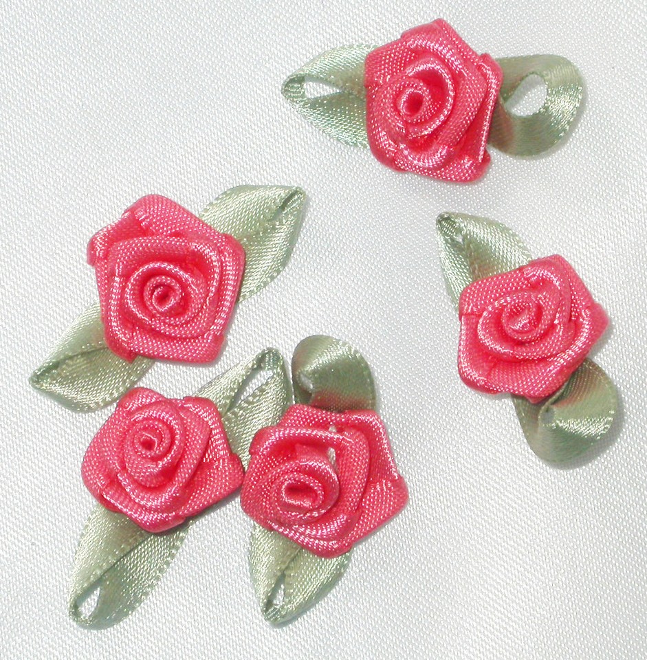 Polyester Satin Ribbon Roses 25 Pack - Lots of colors! USA STOCK ...