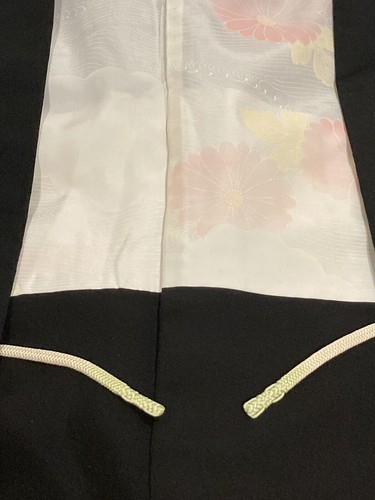 Vintage Japanese Ladies' Black 'Shibori Leaves/Berries' Kimono Haori Jacket S/M - Picture 18 of 20